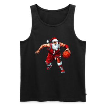 Weihnachten Basketballer - Männer Premium Bio Tank Top - Schwarz - Vorne - AI Model Male 178 light (178cm)