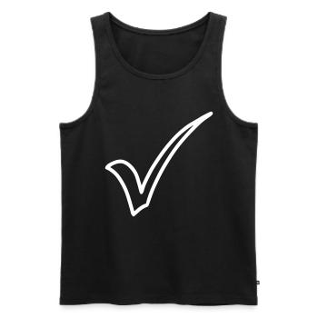 Hook Emoji Sketch Drawing White - Men's Premium Organic Tank Top - black - Front - Michal (187cm)