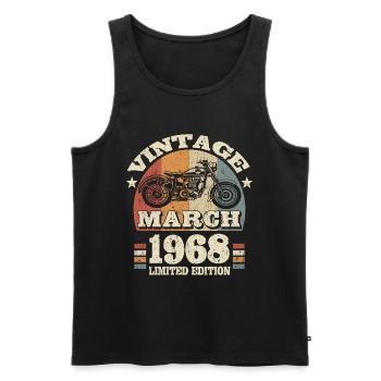 55th birthday - March 1968 - 55 years old - Men's Premium Organic Tank Top - black - Front - Michal (187cm)