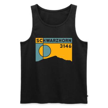 Flüela Schwarzhorn - Débardeur bio Premium Homme - noir - Devant - Michal (187cm)