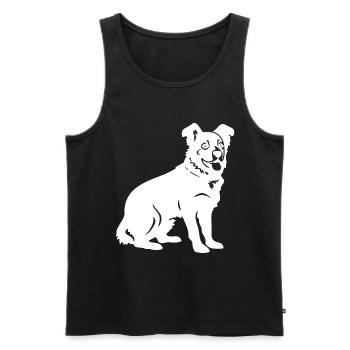 Silhouette de chien corgi - Débardeur bio Premium Homme - noir - Devant - AI Model Male 178 light (178cm)