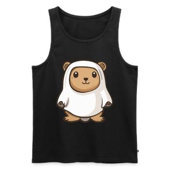 Biber Halloween Lustig Geist - Männer Premium Bio Tank Top - Schwarz - Vorne - Michal (187cm)