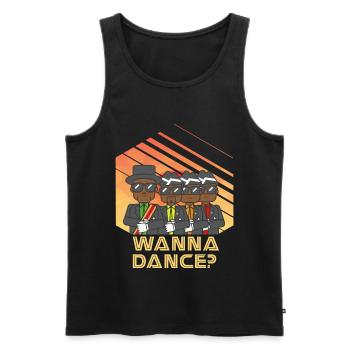 Cercueil danseur Meme Wanna Dance Coffin - Débardeur bio Premium Homme - noir - Devant - AI Model Male 178 light (178cm)