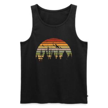 Retro Forest Randonnée en plein air Nature - Débardeur bio Premium Homme - noir - Devant - Michal (187cm)