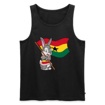 Lapin du Ghana - Débardeur bio Premium Homme - noir - Devant - Michal (187cm)