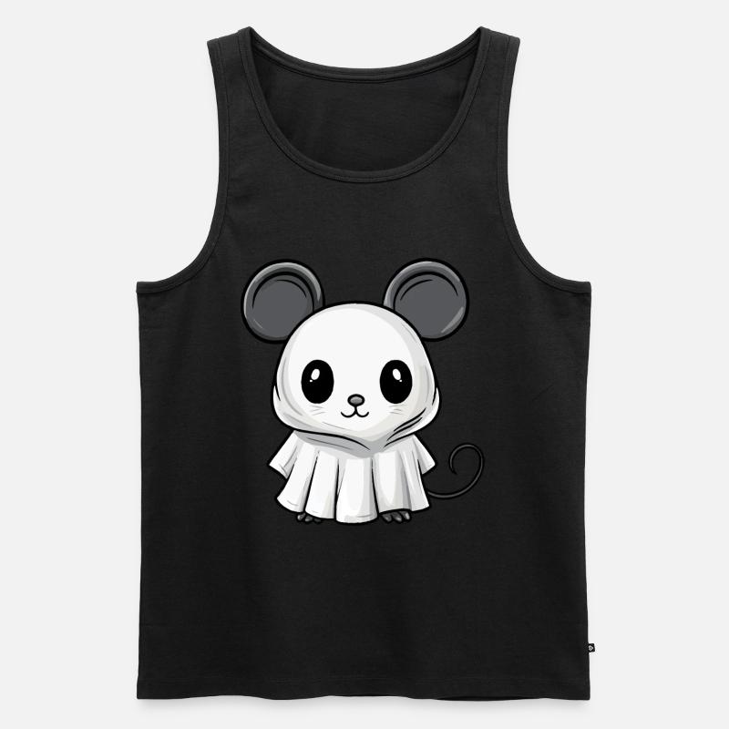 Mouse Halloween Comic Ghost - Men's Premium Organic Tank Top - black