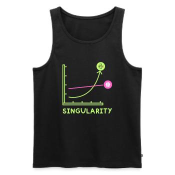Singularity Mathematician AI Physicist GenAI Abi - Men's Premium Organic Tank Top - black - Front - AI Model Male 178 light (178cm)