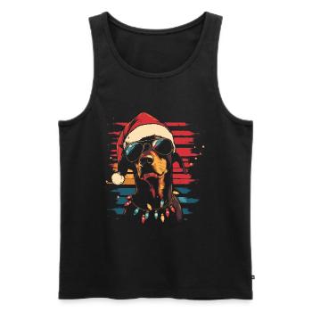 Doberman Christmas Sunglasses - Men's Premium Organic Tank Top - black - Front - Michal (187cm)