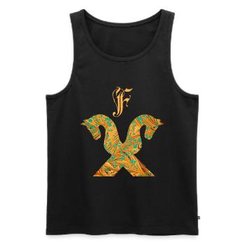 pferdegiebel e 95 f - Männer Premium Bio Tank Top - Schwarz - Vorne - Michal (187cm)