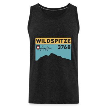 Wildspitze Skitour Hochtour Normalweg Wanderung - Männer Premium Bio Tank Top - Anthrazit - Vorne - Alexander (188cm)