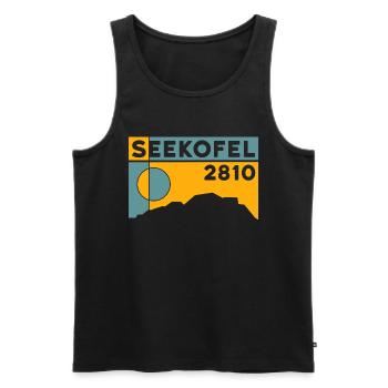 Seekofel Dolomites Hiking Hike Circular Hike - Men's Premium Organic Tank Top - black - Front - AI Model Male 178 light (178cm)