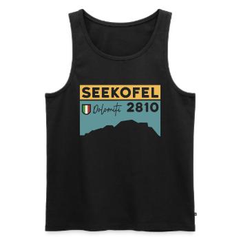 Seekofel Dolomites Hiking Hike Circular Hike - Men's Premium Organic Tank Top - black - Front - AI Model Male 178 light (178cm)
