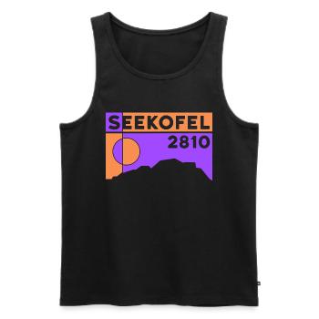 Seekofel Dolomites Hiking Hike Circular Hike - Men's Premium Organic Tank Top - black - Front - AI Model Male 178 light (178cm)