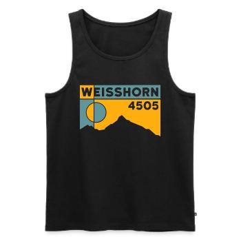Weisshorn Wallis - Männer Premium Bio Tank Top - Schwarz - Vorne - AI Model Male 178 light (178cm)