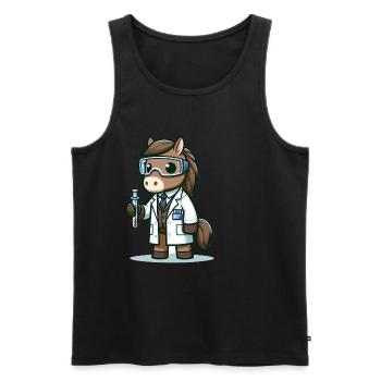 Scientifique de cheval mignon - Débardeur bio Premium Homme - noir - Devant - Michal (187cm)
