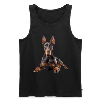 Doberman - Men's Premium Organic Tank Top - black - Front - Michal (187cm)