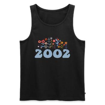 2002 Floral Pattern 2002 Floral Theme Flowers 2002 - Men's Premium Organic Tank Top - black - Front - AI Model Male 178 light (178cm)