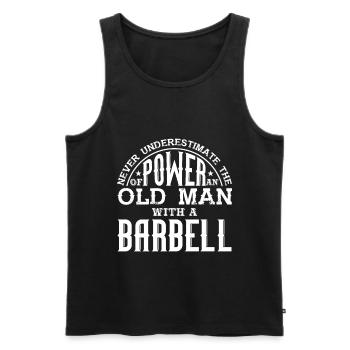 Never Underestimate The Power Of An Old Man - Men's Premium Organic Tank Top - black - Front - Michal (187cm)