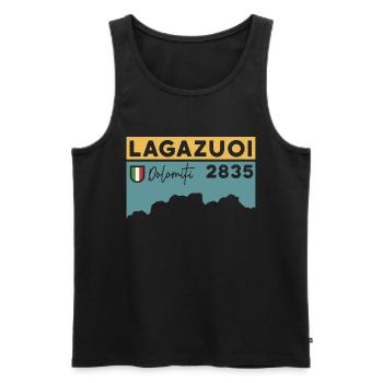 Monte Lagazuoi Souvenir Andenken Dolomiten Wandern - Männer Premium Bio Tank Top - Schwarz - Vorne - Michal (187cm)