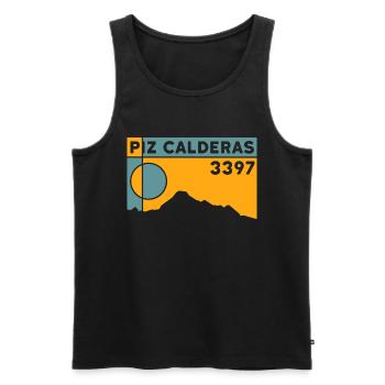 Piz Calderas : Randonnée, Trekking, Ski de randonnée, Souvenir - Débardeur bio Premium Homme - noir - Devant - Michal (187cm)