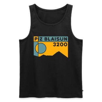 Piz Blaisun Skitour Wandern Ostgrat Höhe Souvenir - Männer Premium Bio Tank Top - Schwarz - Vorne - AI Model Male 178 light (178cm)