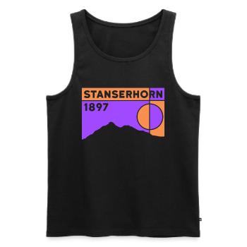 Randonnée au Stanserhorn Souvenir Stans Randonnée - Débardeur bio Premium Homme - noir - Devant - AI Model Male 178 light (178cm)