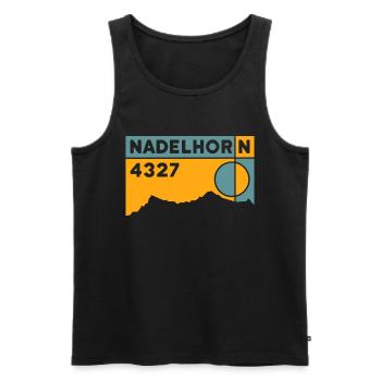 Nadelhorn Wallis Bergtour Hochtour Andenken Wander - Männer Premium Bio Tank Top - Schwarz - Vorne - Michal (187cm)