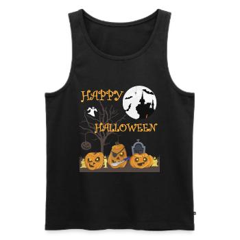 Halloween Creepy Pumpkin, T-Shirt de chauve-souris - Débardeur bio Premium Homme - noir - Devant - Michal (187cm)