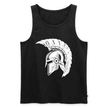 Casque Spartan Gladiator Sparta - Débardeur bio Premium Homme - noir - Devant - Michal (187cm)