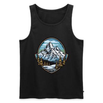 Mountains Symbol Coat of Arms Winter - Men's Premium Organic Tank Top - black - Front - Michal (187cm)