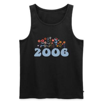 2006 Floral Pattern 2006 Floral Theme Flowers 2006 - Men's Premium Organic Tank Top - black - Front - AI Model Male 178 light (178cm)