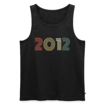 2012 Geburtstag Jahrgang 2012 Geschenk 2012 - Männer Premium Bio Tank Top - Schwarz - Vorne - AI Model Male 178 light (178cm)
