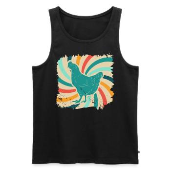 Chicken Chicken Farm Animal Gift retro Farmer - Men's Premium Organic Tank Top - black - Front - AI Model Male 178 light (178cm)