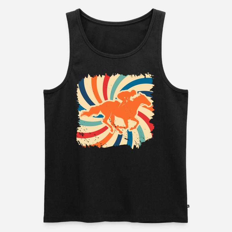 Pferde - Männer Premium Bio Tank Top - Schwarz