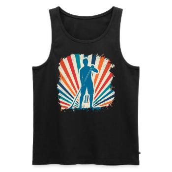 Sports nautiques sup surf paddle paddle - Débardeur bio Premium Homme - noir - Devant - Michal (187cm)