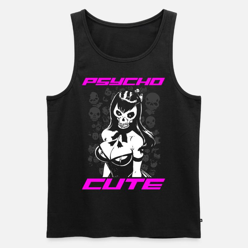 PSYCHO CUTE - Männer Premium Bio Tank Top - Schwarz
