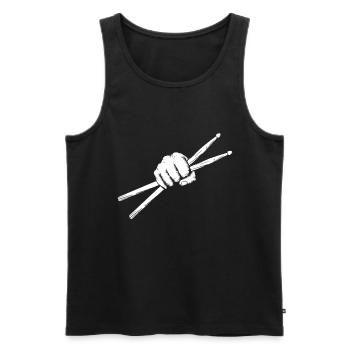 Baguettes batterie batteur batterie batteur - Débardeur bio Premium Homme - noir - Devant - Michal (187cm)