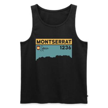Montserrat Altitude Mountain Hiking Barcelona Gift - Men's Premium Organic Tank Top - black - Front - Michal (187cm)