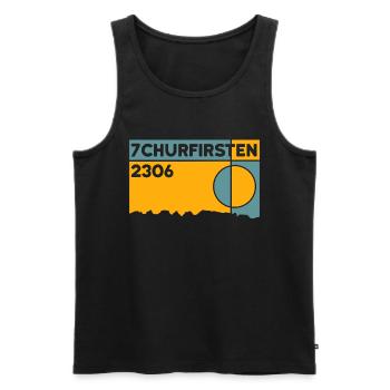 7 Churfirsten Hike Hiking Alpstein Souvenir - Men's Premium Organic Tank Top - black - Front - AI Model Male 178 light (178cm)