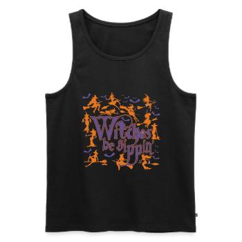 Witches Be Sippin Shirt Funny Halloween Witches - Men's Premium Organic Tank Top - black - Front - Michal (187cm)