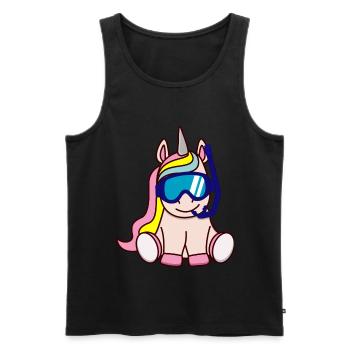 Taucher Einhorn Geschenkidee Geschenk - Men's Premium Organic Tank Top - black - Front - AI Model Male 178 light (178cm)