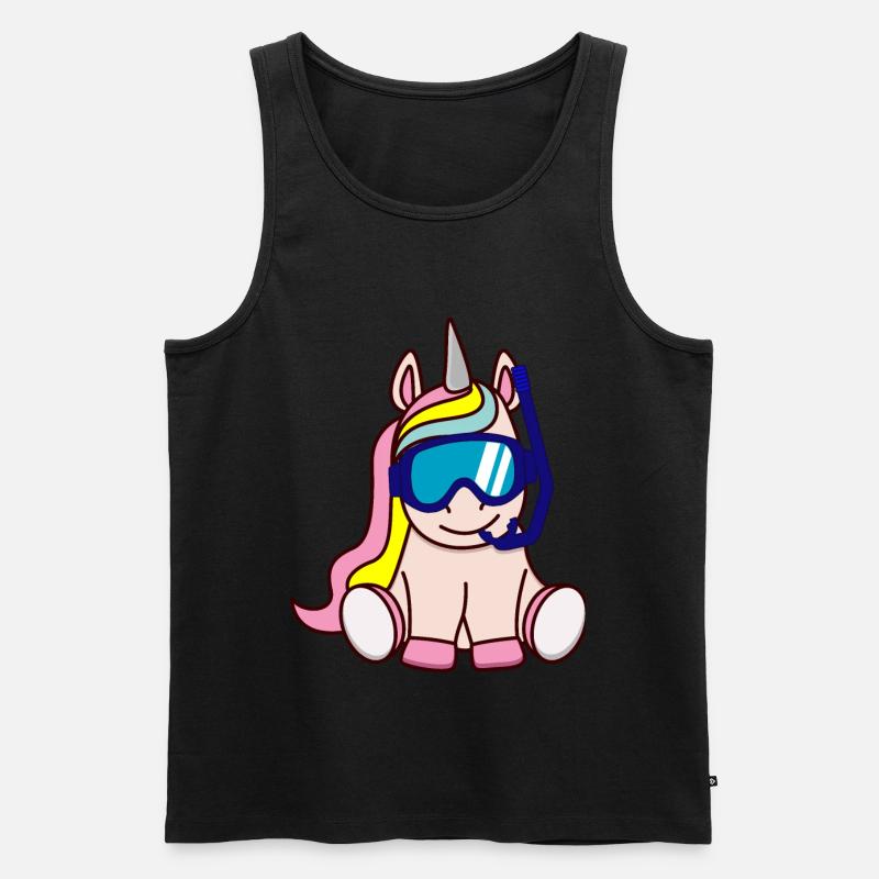 Taucher Einhorn Geschenkidee Geschenk - Männer Premium Bio Tank Top - Schwarz