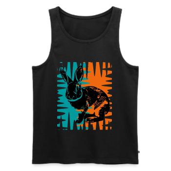Rabbit - Männer Premium Bio Tank Top - Schwarz - Vorne - Michal (187cm)