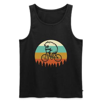 Bike Bear Vintage - Men's Premium Organic Tank Top - black - Front - AI Model Male 178 light (178cm)