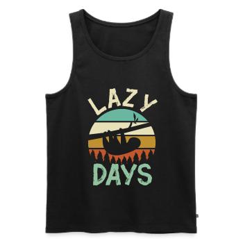 SLOTH LAZY DAYS - Männer Premium Bio Tank Top - Schwarz - Vorne - AI Model Male 178 light (178cm)