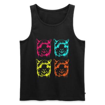 Alpaka - Männer Premium Bio Tank Top - Schwarz - Vorne - Michal (187cm)