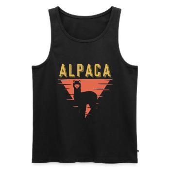 Alpaka - Männer Premium Bio Tank Top - Schwarz - Vorne - Michal (187cm)