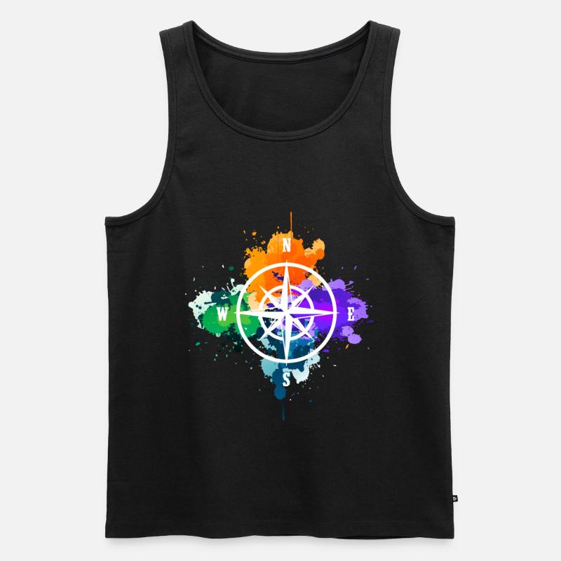 Kompass Wegweiser Geschenk Geschenkidee - Männer Premium Bio Tank Top - Schwarz