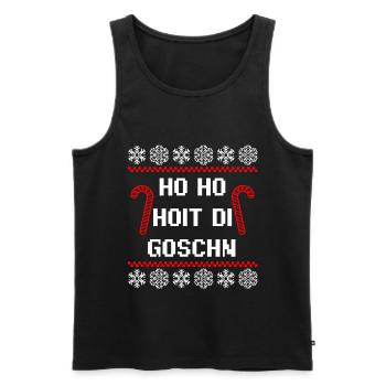 Hoit di goschn Ugly Christmas Geschenkidee - Männer Premium Bio Tank Top - Schwarz - Vorne - Michal (187cm)