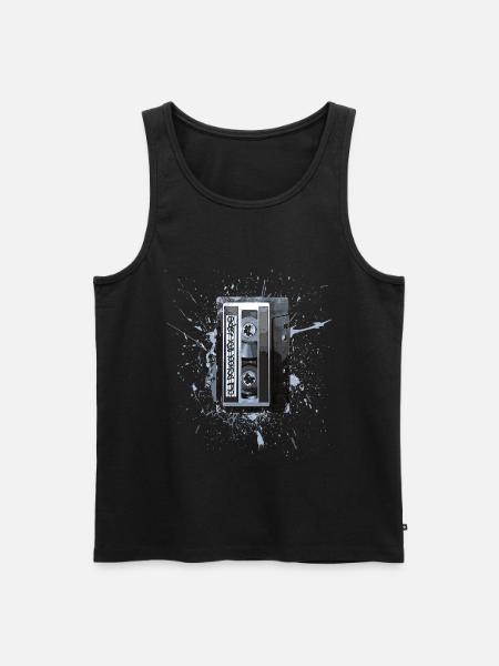 old school mix tape blau - Männer Premium Bio Tank Top - Schwarz